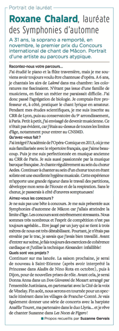 Portrait dans la Lettre du Musicien n°491